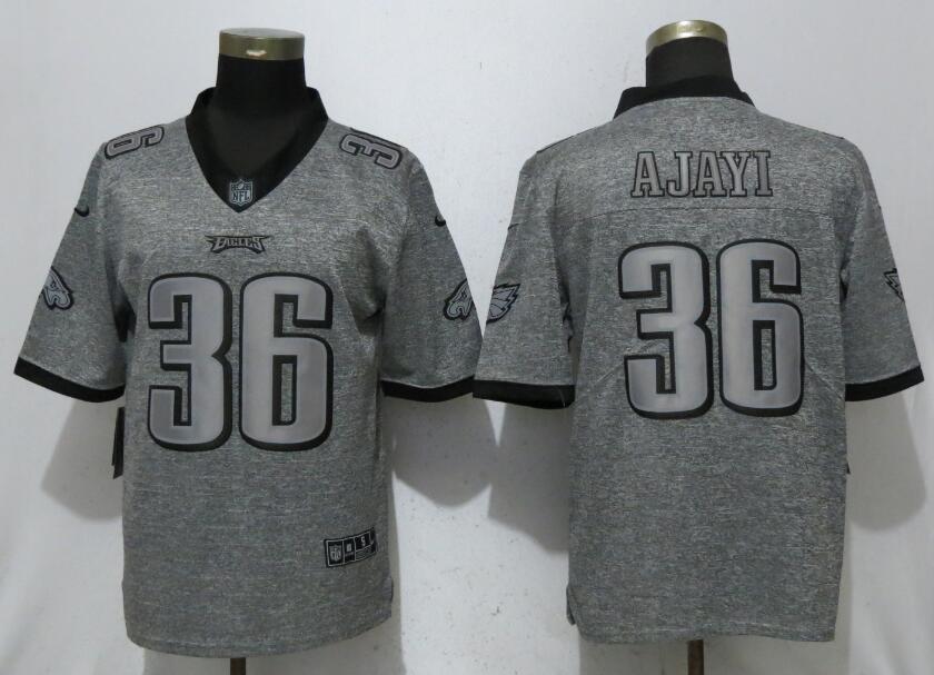 Men Philadelphia Eagles 36 Ajayi Gray Vapor Untouchable Stitched Gridiron Limited Nike NFL Jerseys